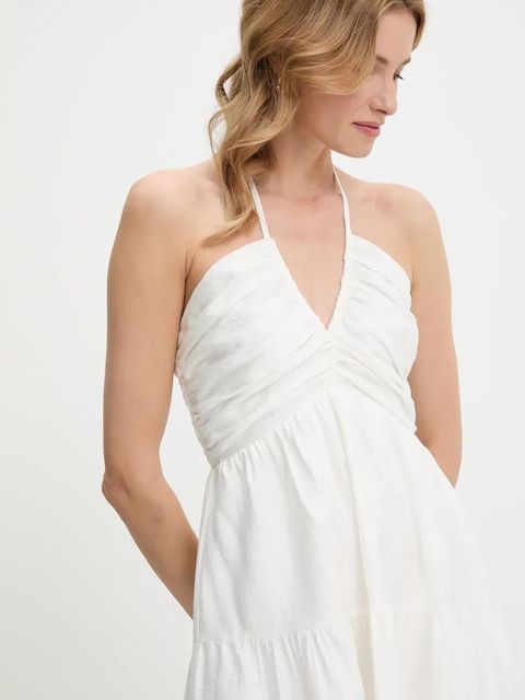 Answear.LAB sukienka kolor biały mini rozkloszowana