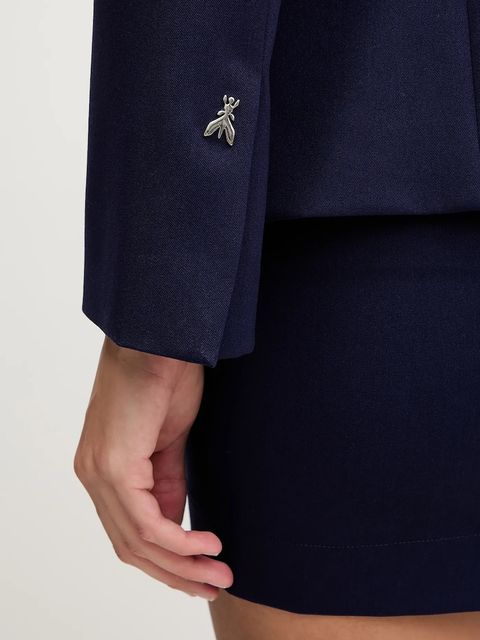 Patrizia Pepe marynarka kolor granatowy dwurzędowa gładka 8S0541 A623