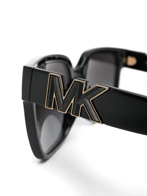 Michael Kors logo-plaque square-frame sunglasses - Black