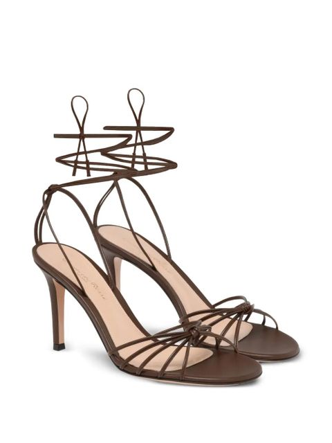 Gianvito Rossi lace-up leather sandals - Brown - zdjęcie produktu nr 2
