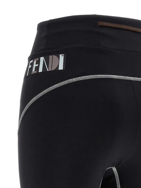 FENDI contrast-stitching leggings - Black