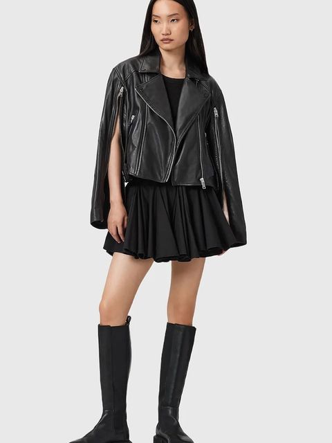 AllSaints ramoneska skórzana MASONE kolor czarny przejściowa W007LD