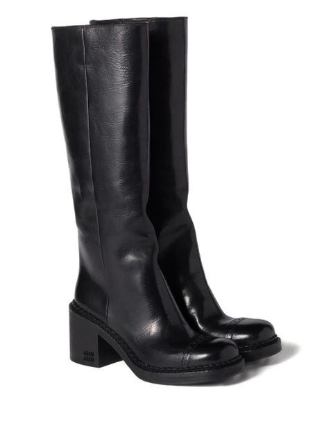 Miu Miu 75mm leather boots - Black