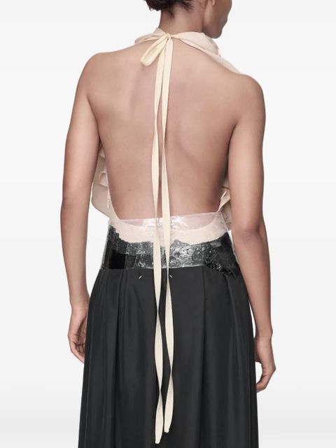 Maison Margiela ruffled halter top - Neutrals