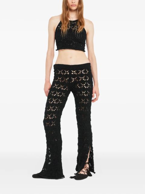 Alanui Lagoon Romance crochet trousers - Black - zdjęcie produktu nr 1