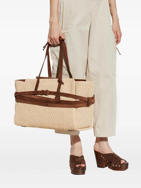 Moschino belted woven tote bag - Neutrals - zdjęcie produktu nr 2