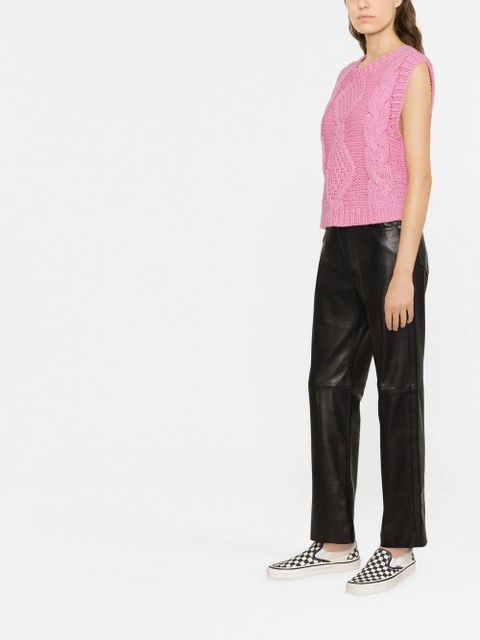 Golden Goose straight-leg leather trousers - Black - zdjęcie produktu nr 2