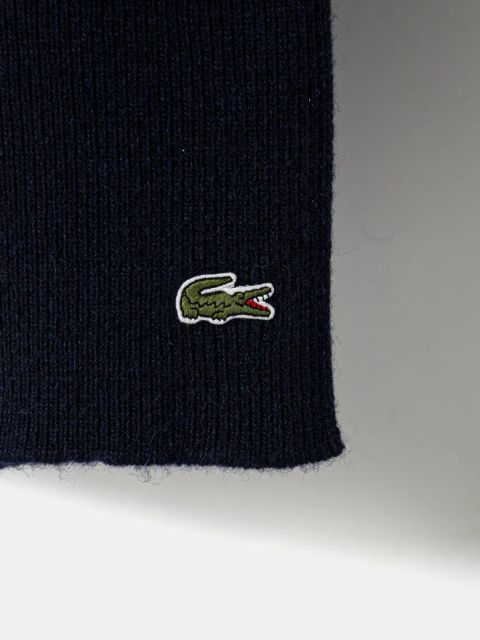Lacoste czapka i szalik wełniany kolor granatowy RB5385