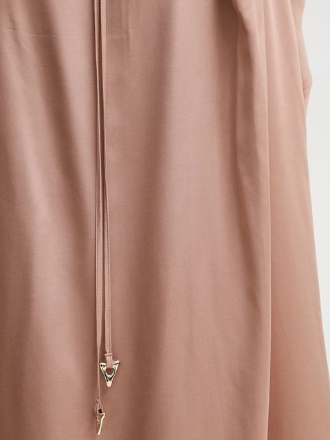 AERON sukienka z domieszką jedwabiu FELICITA kolor różowy maxi rozkloszowana DR582452