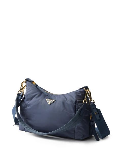 Prada Explore large Re-Nylon and leather shoulder bag - Blue