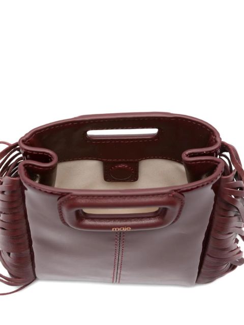 Maje mini fringe-edged cross body bag - Red