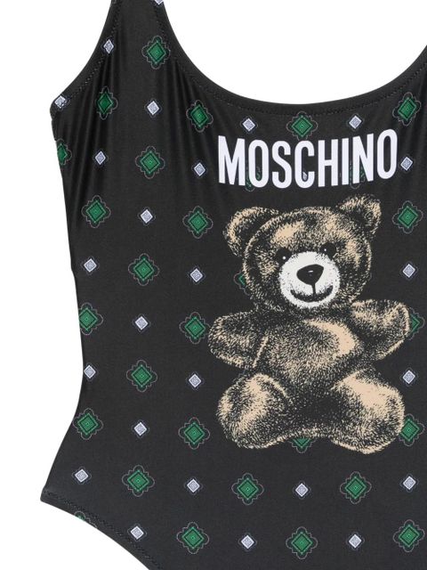 Moschino print-detail swimsuit - Black