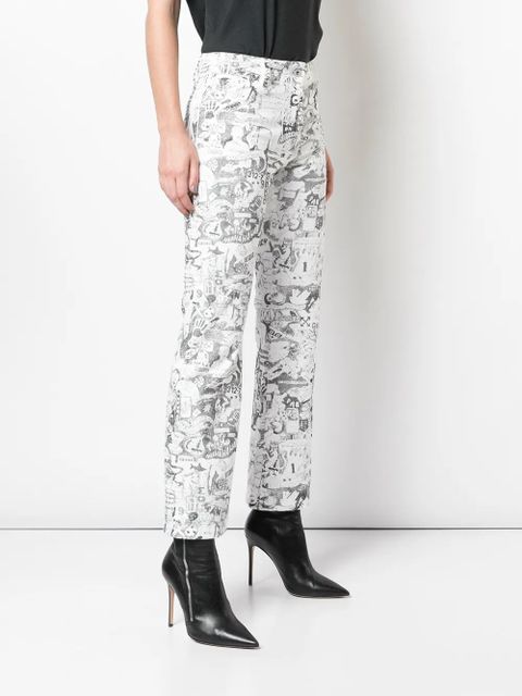 Off-White cartoon-printed straight jeans