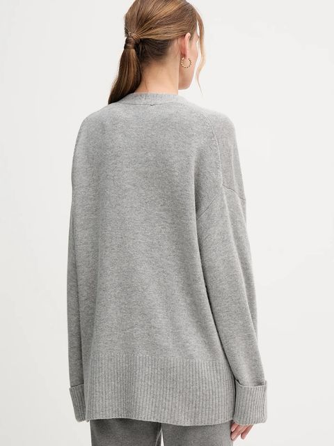 United Colors of Benetton kardigan z dodatkiem wełny damski kolor szary 126WD604Z