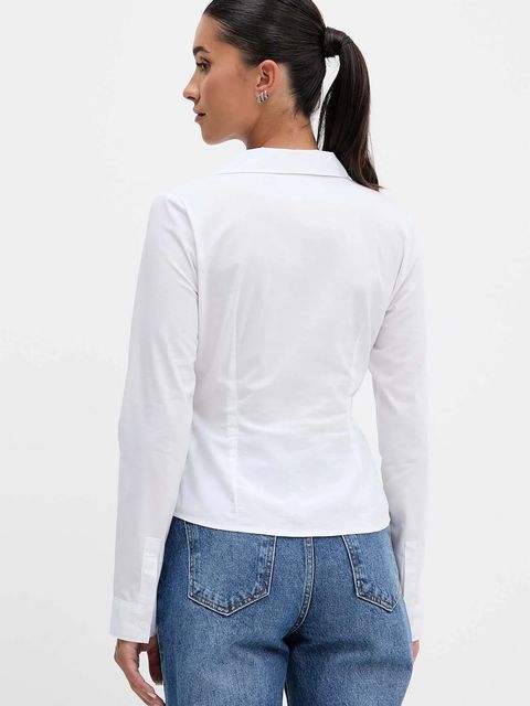 Hollister Co. koszula damska kolor biały slim z kołnierzykiem klasycznym KI340-5442 - zdjęcie produktu nr 2