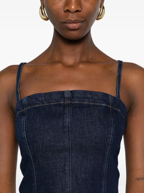 PINKO spaghetti-strap denim tank-top - Blue