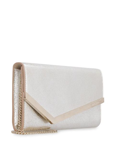 Jimmy Choo Emmie leather clutch bag - Metallic