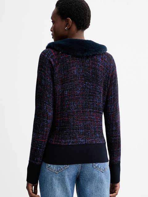 Blugirl Blumarine sweter dwustronny kolor granatowy RF5191.MA98O