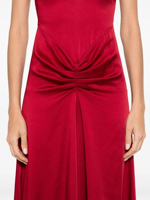 Victoria Beckham draped satin midi dress - Red
