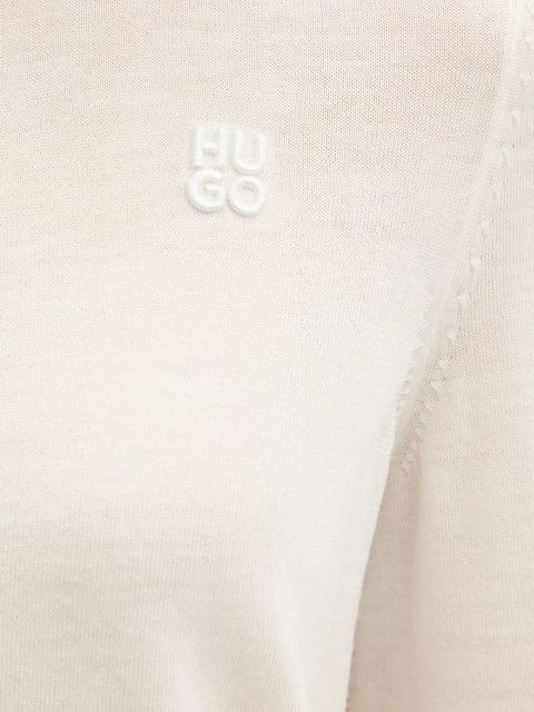 HUGO kardigan wełniany damski kolor beżowy lekki 50550984 - zdjęcie produktu nr 2