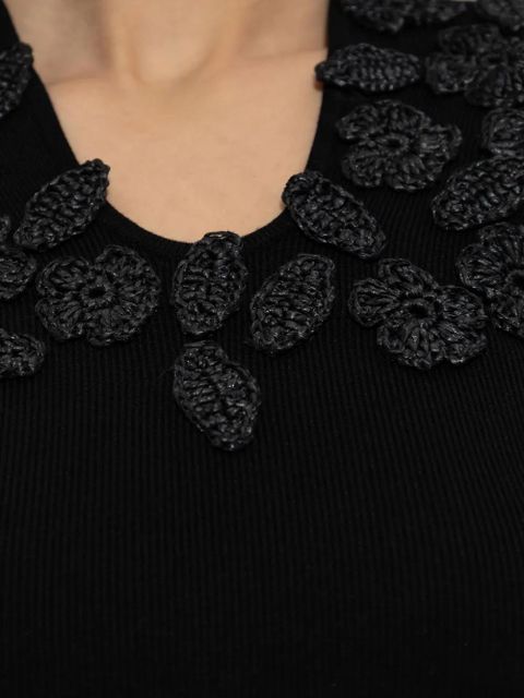 Cult Gaia floral-embroidered top - Black