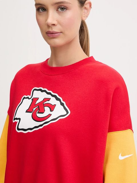 Nike bluza Oversized Crew Fleece damska kolor czerwony wzorzysta 01D7-080K-7G-SD2