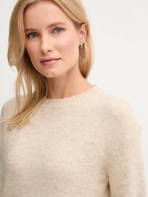 Pepe Jeans sweter z domieszką wełny damski kolor beżowy PL7000031