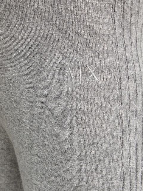 Armani Exchange spodnie z dodatkiem wełny damskie kolor szary proste high waist XW001165 AF16181