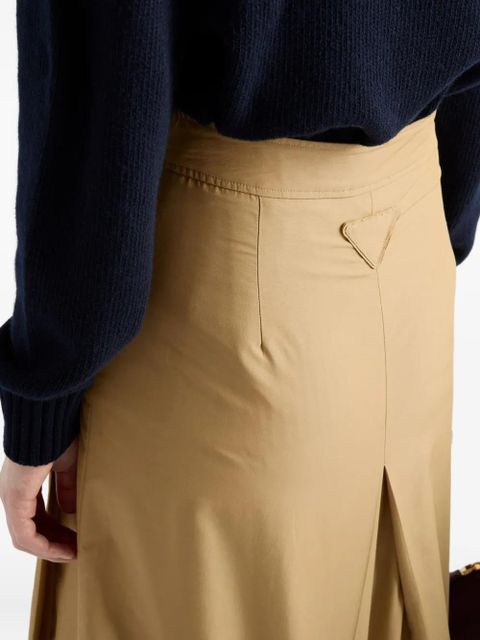 Prada box-pleat kick-pleat midi skirt - Neutrals