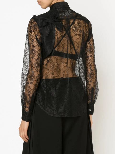 Comme Des Garçons sheer floral lace shirt - Black