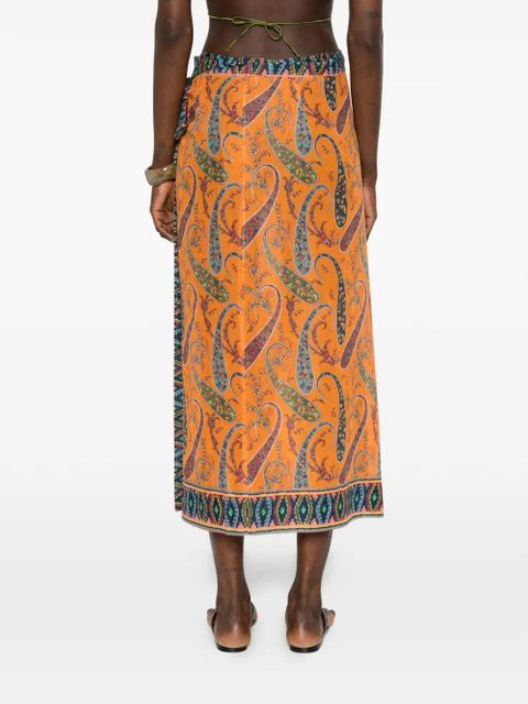 ETRO paisley-print skirt - Orange