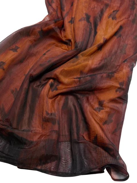 Acne Studios puff-sleeve printed dress - Brown