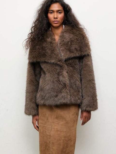 Answear.LAB kurtka kolor brązowy przejściowa