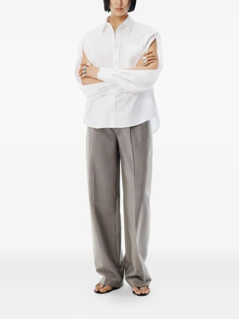 Alexander Wang slashed-sleeve shirt - 100 WHITE