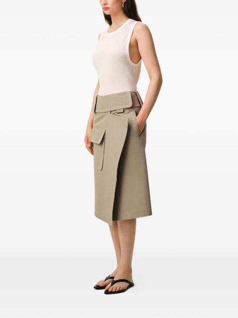 AMI Paris cotton wrap skirt - Neutrals