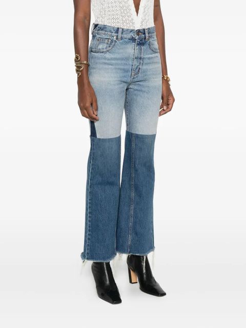 Chloé patchwork frayed jeans - Blue