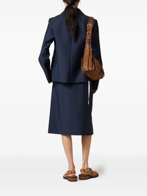 Miu Miu embroidered midi skirt - Blue