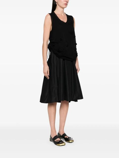 3.1 Phillip Lim floral-appliqué midi dress - Black