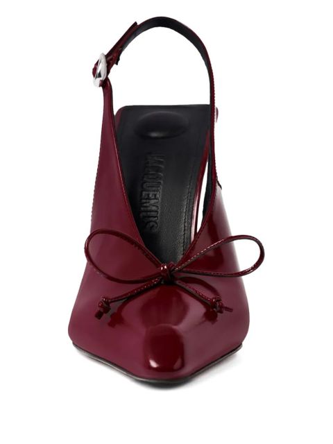Jacquemus 100mm Cubisto bow-slingback pumps - Red - zdjęcie produktu nr 2