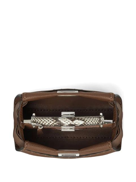 FENDI mini Peekaboo leather tote bag - Brown