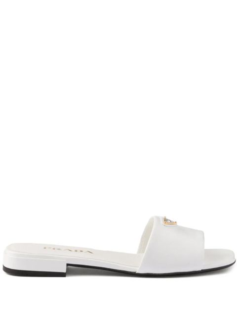Prada Saffiano patent leather slides - White - zdjęcie produktu nr 1
