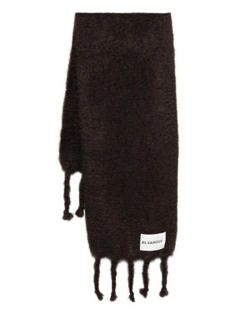 Jil Sander fringed-edges scarf - Brown - zdjęcie produktu nr 1