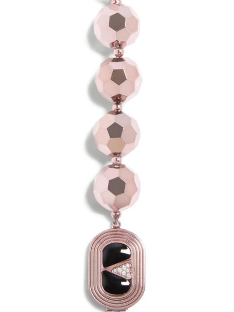 Valentino Garavani faceted-sphere enamel necklace - Pink