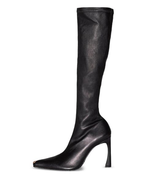Marine Serre knee high heeled boots - Black