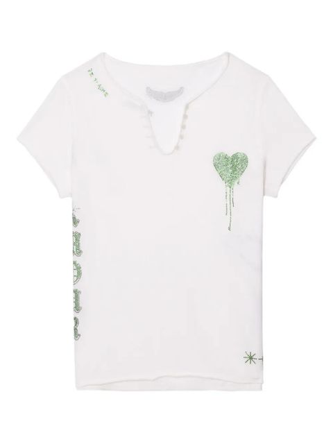 Zadig&Voltaire Henley heart-detail T-shirt - White - zdjęcie produktu nr 1
