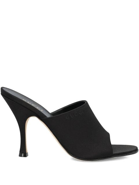 Gucci 95mm satin heeled sandals - Black - zdjęcie produktu nr 1
