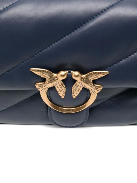 PINKO Classic Love Bag Puff Maxi Quilt bird-embellished shoulder bag - Blue