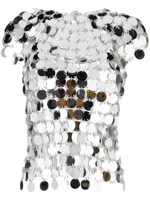 Rabanne metallic-disks short-sleeved top - Silver - zdjęcie produktu nr 1