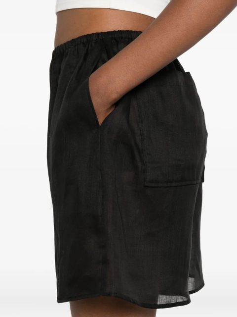 TOTEME elasticated ramie shorts - Black