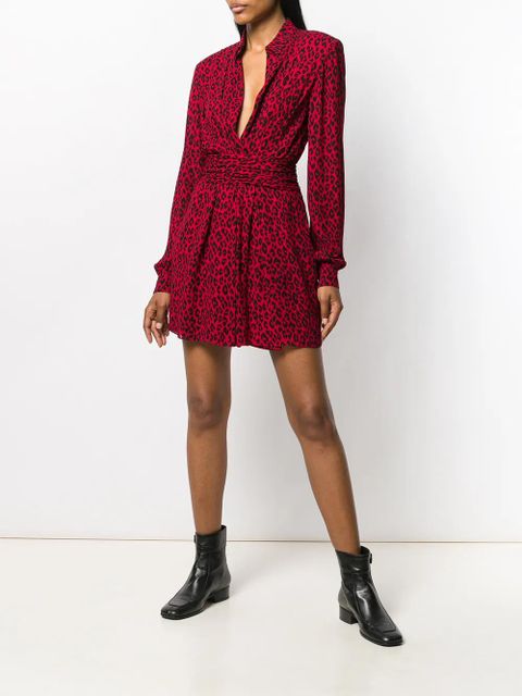 Saint Laurent leopard print dress - Red - zdjęcie produktu nr 2